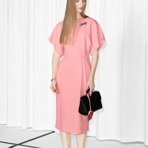 & Other Stories Pink Midi Dress Open Back